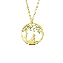 Load image into Gallery viewer, Poodle Little Tree Of Life Pendant Necklace - Silver/14K Gold-Plated - WeeShopyDog
