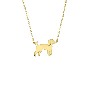 Poodle Pendant Necklace - Silver/14K Gold-Plated |Line - WeeShopyDog