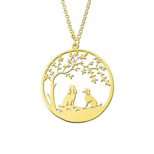Load image into Gallery viewer, Poodle Tree Of Life Pendant Necklace - Silver/14K Gold-Plated - WeeShopyDog