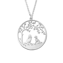 Load image into Gallery viewer, Poodle Tree Of Life Pendant Necklace - Silver/14K Gold-Plated - WeeShopyDog