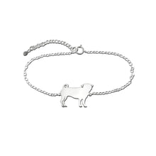 Load image into Gallery viewer, Pug Bracelet - Silver/14K Gold-Plated |Line - WeeShopyDog
