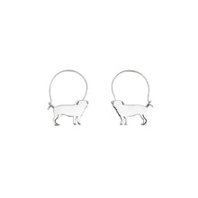 Load image into Gallery viewer, Pug Hoop Earrings - Silver/14K Gold-Plated |Line - WeeShopyDog