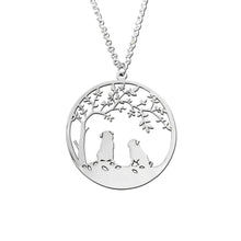 Load image into Gallery viewer, Pug Tree Of Life Pendant Necklace - Silver/14K Gold-Plated - WeeShopyDog