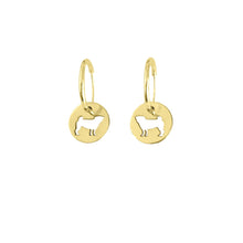 Load image into Gallery viewer, Pug Hoop Dangle Earrings - 14K Gold-Plated - WeeShopyDog