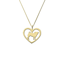 Load image into Gallery viewer, Pug Necklace - 14k Gold Plated Heart Pendant - WeeShopyDog