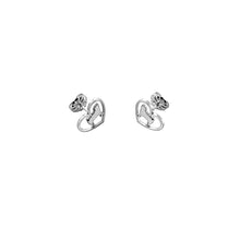 Load image into Gallery viewer, Pug Stud Earrings - Silver Heart - WeeShopyDog
