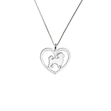 Load image into Gallery viewer, Shih Tzu Necklace - Silver Heart Pendant - WeeShopyDog
