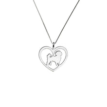 Load image into Gallery viewer, Shih Tzu Necklace - Silver Heart Pendant - WeeShopyDog