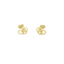 Load image into Gallery viewer, Shih Tzu Stud Earrings - 14k Gold Plated Heart - WeeShopyDog
