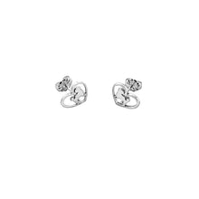 Load image into Gallery viewer, Shih Tzu Stud Earrings - Silver Heart - WeeShopyDog