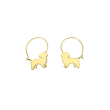 Load image into Gallery viewer, Shih Tzu Earrings - 14K Gold-Plated Hoop - WeeShopyDog
