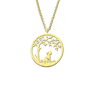 Shih Tzu  Pendant - 14K Gold-Plated Tree Of Life Necklace - WeeShopyDog