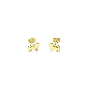 Shih Tzu Earrings - 14K Gold-Plated Stud - WeeShopyDog