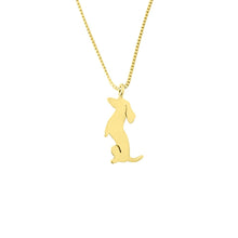 Load image into Gallery viewer, Dachshund Pendant Necklace - Silver/14K Gold-Plated |Sit-up - WeeShopyDog
