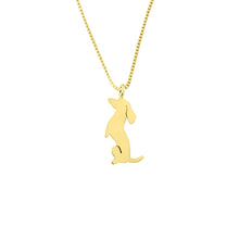 Load image into Gallery viewer, Dachshund Pendant Necklace - Silver/14K Gold-Plated |Sit-up - WeeShopyDog