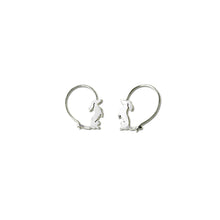Load image into Gallery viewer, Dachshund Hoop Earrings - Silver |Sit-up - WeeShopyDog