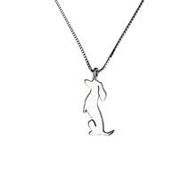Load image into Gallery viewer, Dachshund Pendant Necklace - Silver/14K Gold-Plated |Sit-up - WeeShopyDog