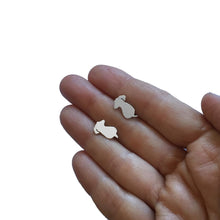Load image into Gallery viewer, Dachshund Stud Earrings - Silver |Friend - WeeShopyDog