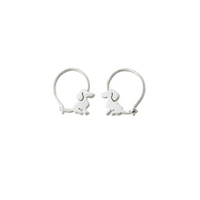 Load image into Gallery viewer, Dachshund Hoop Earrings - Silver |Sweet - WeeShopyDog