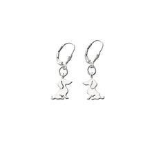 Load image into Gallery viewer, Dachshund Dangle Leverback Earrings - Silver |Sweet - WeeShopyDog