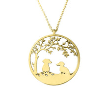 Load image into Gallery viewer, Dachshund Tree Of Life Pendant Necklace - Silver/14K Gold-Plated - WeeShopyDog