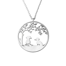 Load image into Gallery viewer, Dachshund Tree Of Life Pendant Necklace - Silver/14K Gold-Plated - WeeShopyDog