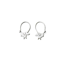 Load image into Gallery viewer, Dachshund Hoop Earrings - Silver |Up - WeeShopyDog