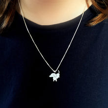 Load image into Gallery viewer, Dachshund Necklace and Dangle Earrings SET - Silver |Up - WeeShopyDog