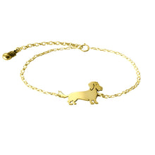 Load image into Gallery viewer, Wire Haired Dachshund Bracelet - 14K Gold-Plated - WeeShopyDog
