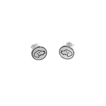 Load image into Gallery viewer, Dachshund Wire Haired Stud Earrings - Silver - WeeShopyDog