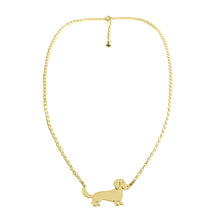 Load image into Gallery viewer, Wire Haired Dachshund  Pendant Necklace - Silver/14K Gold-Plated