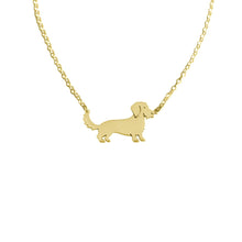 Load image into Gallery viewer, Wire Haired Dachshund  Pendant Necklace - Silver/14K Gold-Plated