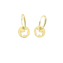 Load image into Gallery viewer, Yorkie Earrings - 14K Gold-Plated Charm Hoop- WeeShopyDog
