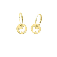Load image into Gallery viewer, Yorkie Earrings - 14K Gold-Plated Charm Hoop- WeeShopyDog