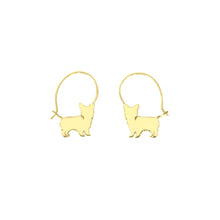 Load image into Gallery viewer, Yorkie Hoop Earrings - 14k Gold plated - WeeShopyDog