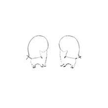 Load image into Gallery viewer, Yorkie Hoop Earrings - Silver - WeeShopyDog
