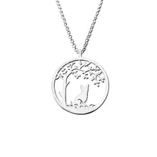 Load image into Gallery viewer, Yorkie Pendant Necklace - Silver Tree Of Life - WeeShopyDog