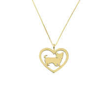 Load image into Gallery viewer, Yorkie Necklace - 14k Gold Plated Heart Pendant - WeeShopyDog