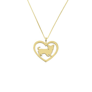 Yorkie Necklace - 14k Gold Plated Heart Pendant - WeeShopyDog