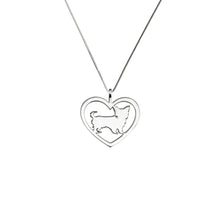 Load image into Gallery viewer, Yorkie Necklace - Silver Heart Pendant - WeeShopyDog