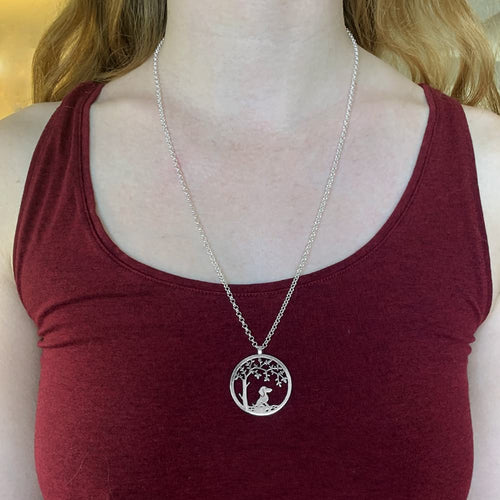 Dachshund Little Tree Of Life Pendant Necklace - Silver/14K Gold-Plated - WeeShopyDog