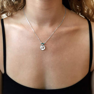 Dachshund Pendant Necklace - Silver Turquoise |Line Circle - WeeShopyDog