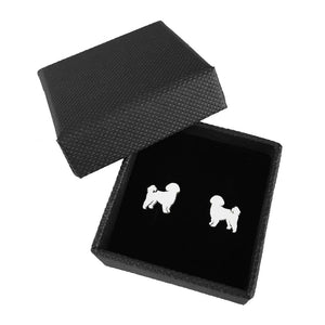 Shih Tzu Stud Earrings - Silver - WeeShopyDog