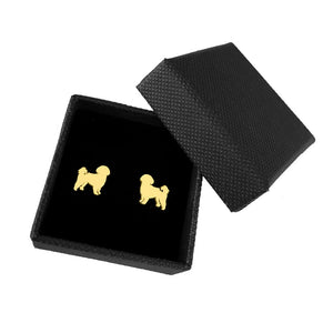 Shih Tzu Stud Earrings - 14K Gold-Plated - WeeShopyDog