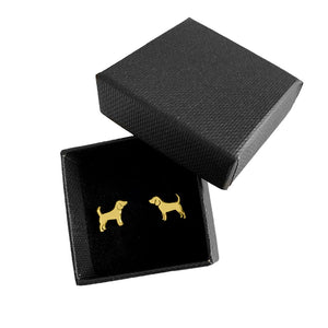 Beagle Stud Earrings - Silver/14K Gold-Plated |Line - WeeShopyDog
