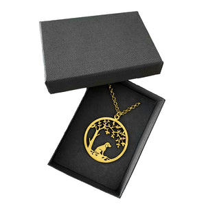 Beagle Little Tree Of Life Pendant Necklace - Silver/14K Gold-Plated - WeeShopyDog