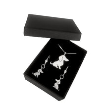 Load image into Gallery viewer, Dachshund Necklace and Dangle Earrings SET - Silver |Sweet - WeeShopyDog
