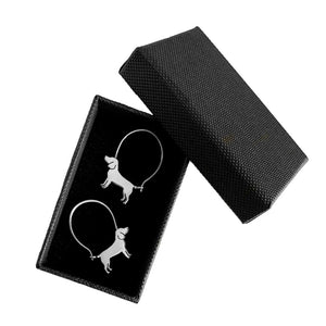 Beagle Hoop Earrings - Silver/14K Gold-Plated |Line - WeeShopyDog