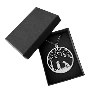 Beagle Tree Of Life Pendant Necklace - Silver/14K Gold-Plated - WeeShopyDog