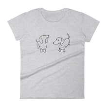 Load image into Gallery viewer, Dachshund Twins - Women&#39;s T-shirt - WeeShopyDog
